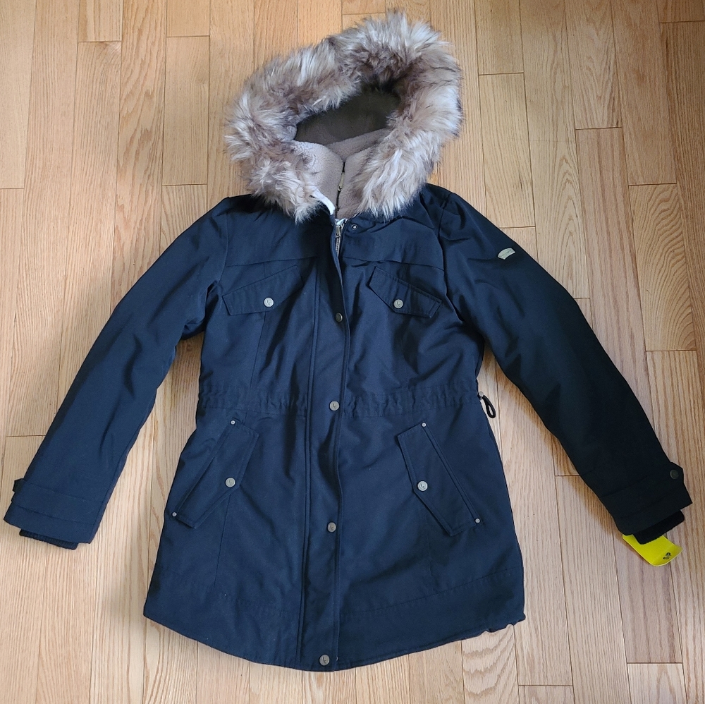 Koolaburra by UGG Ladies Parka Jacket, Small, Black and Gold